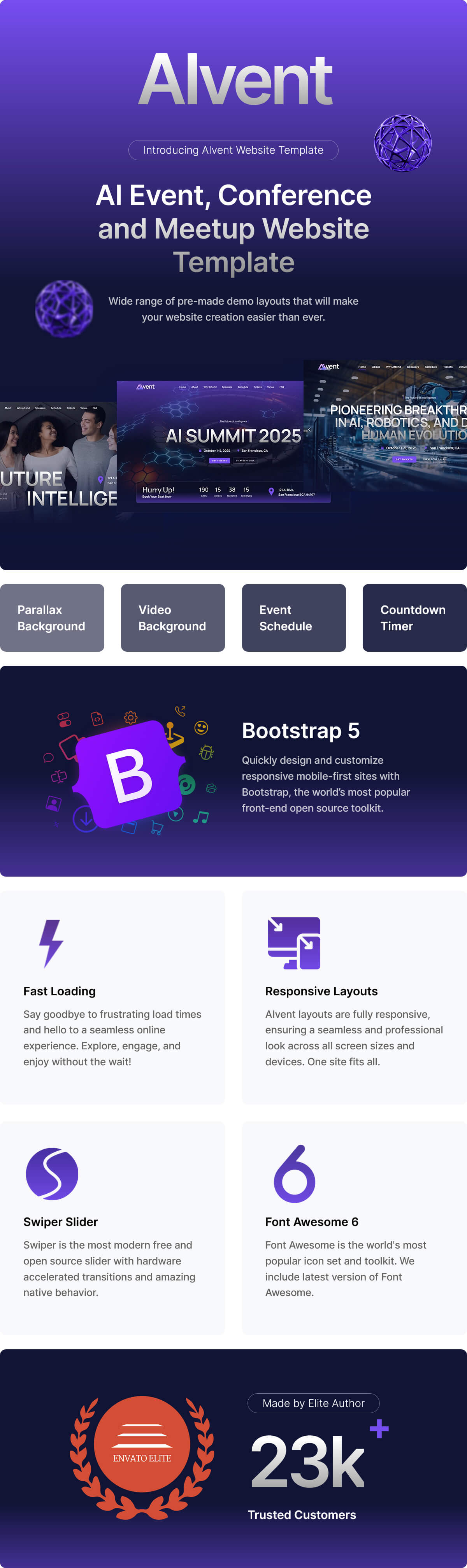 Aivent - AI Event, Conference and Meetup HTML Template