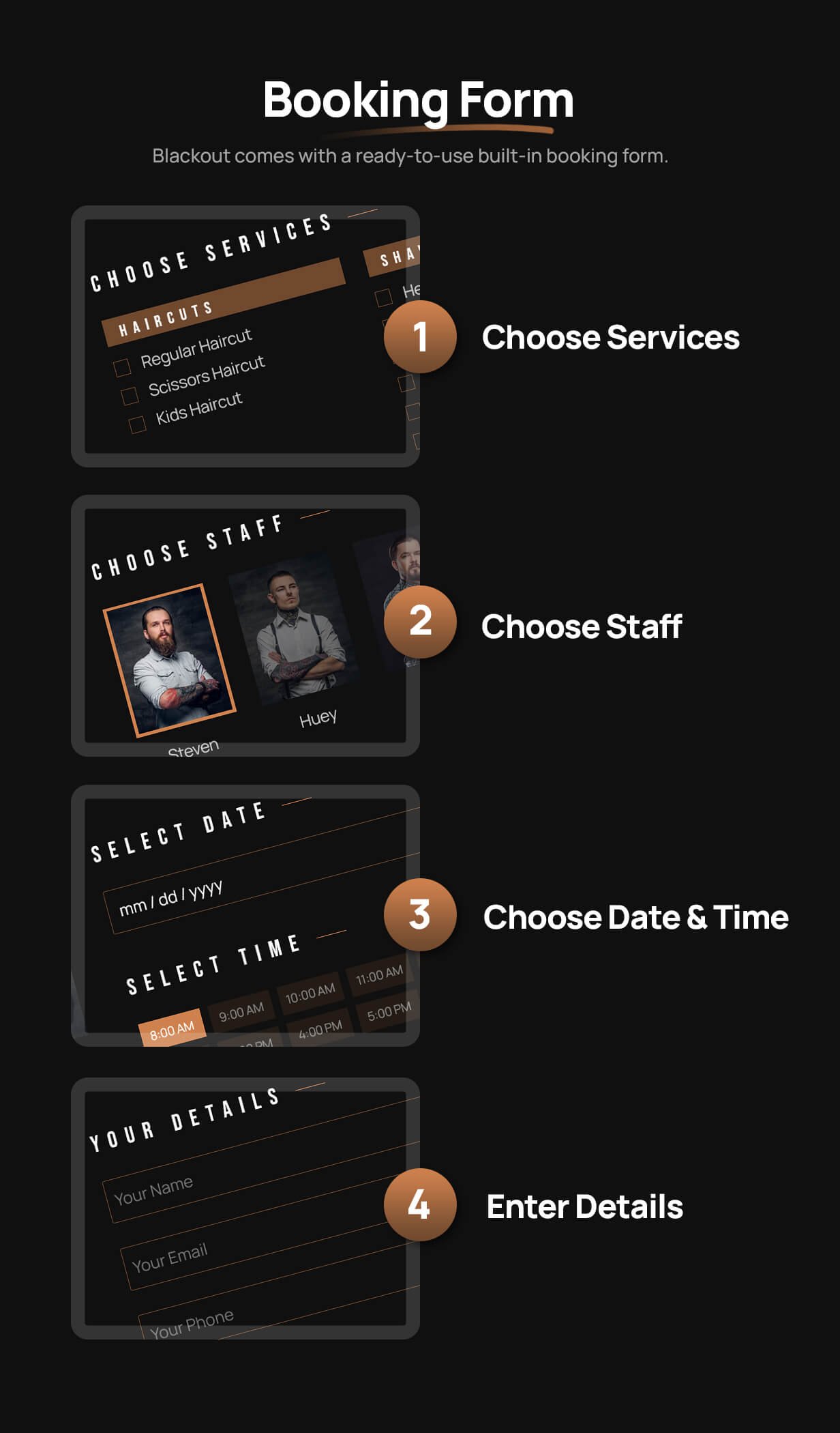 Barbershop & Hair Salon Website Template - Blaxcut
