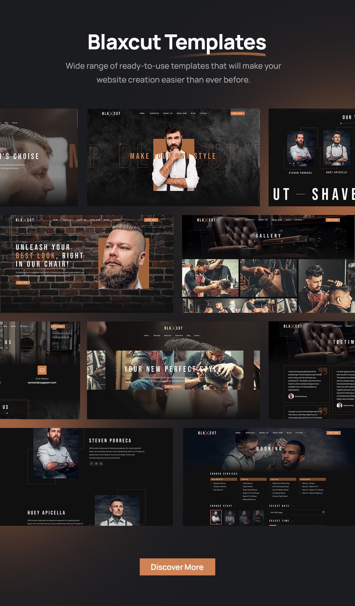 Barbershop & Hair Salon Website Template - Blaxcut