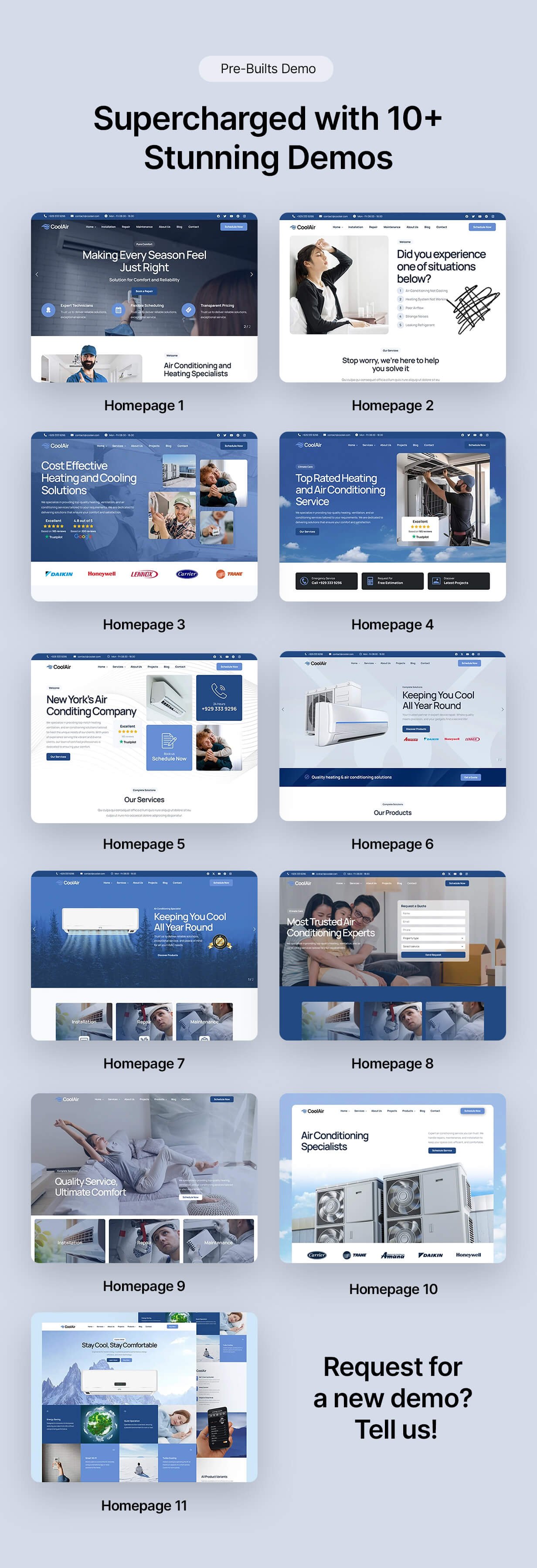 Air Conditioning & Heating HVAC Service Website Template - CoolAir
