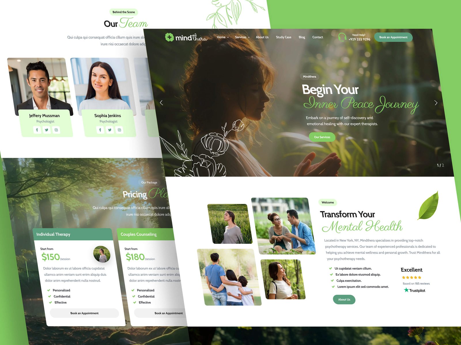 Psychology and Counseling Website Template - Mindthera
