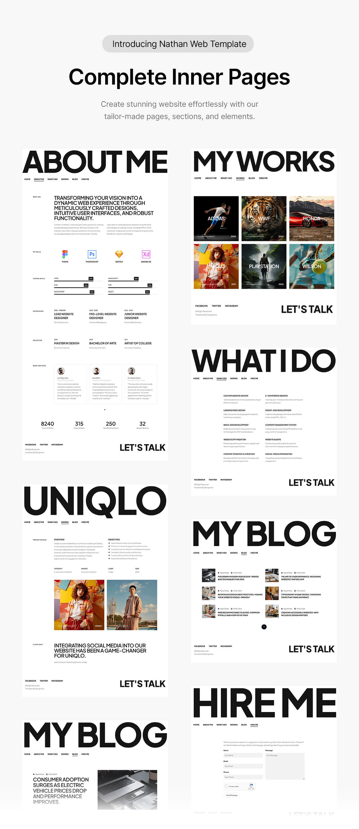 Personal Resume CV Portfolio Website Template - Nathan