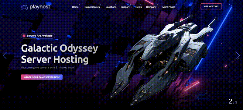 Game Hosting Server Website Template - Playhost