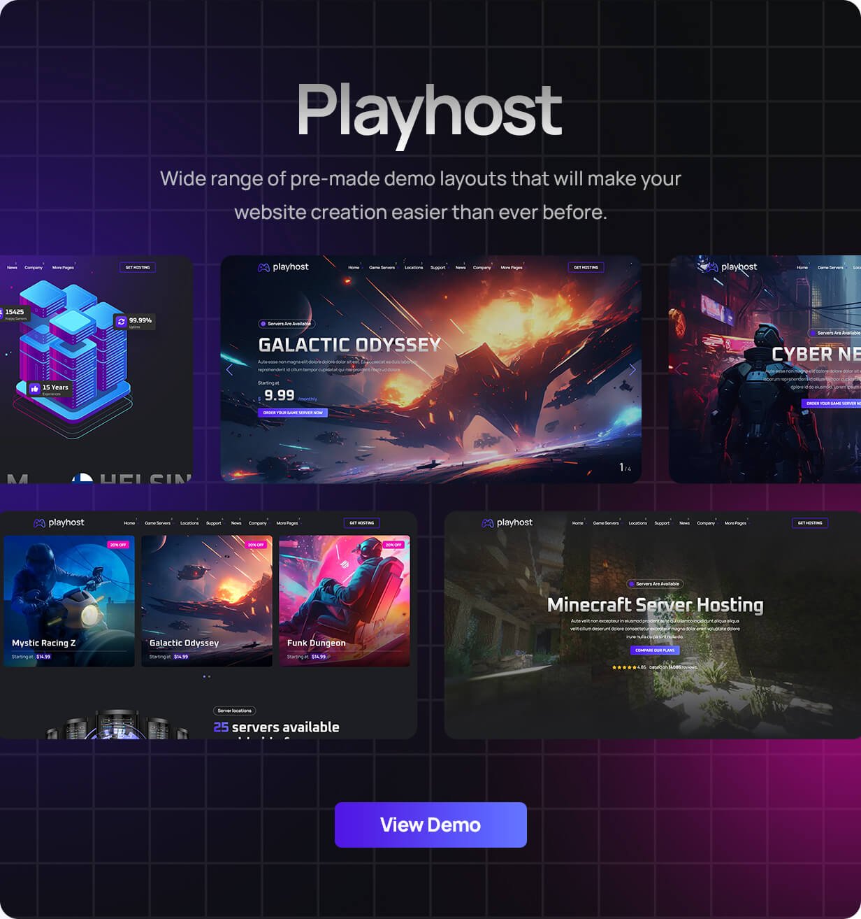 Game Hosting Server Website Template - Playhost