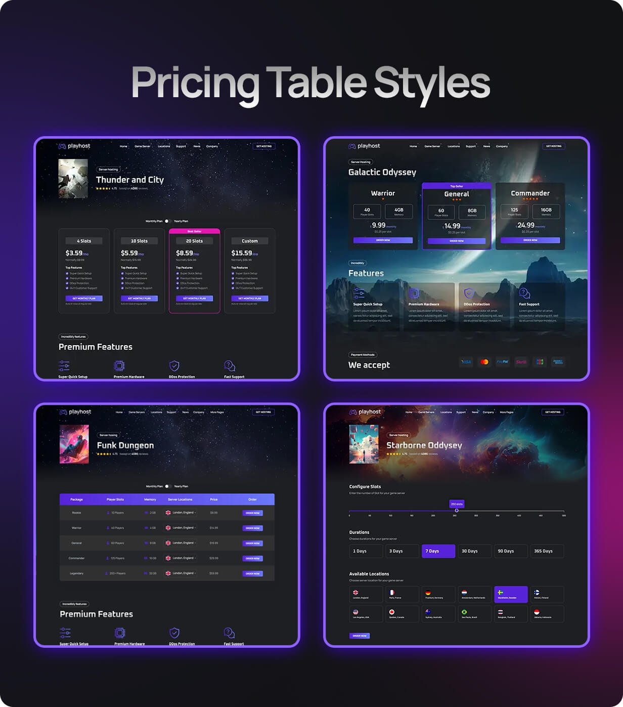 Game Hosting Server Website Template - Playhost