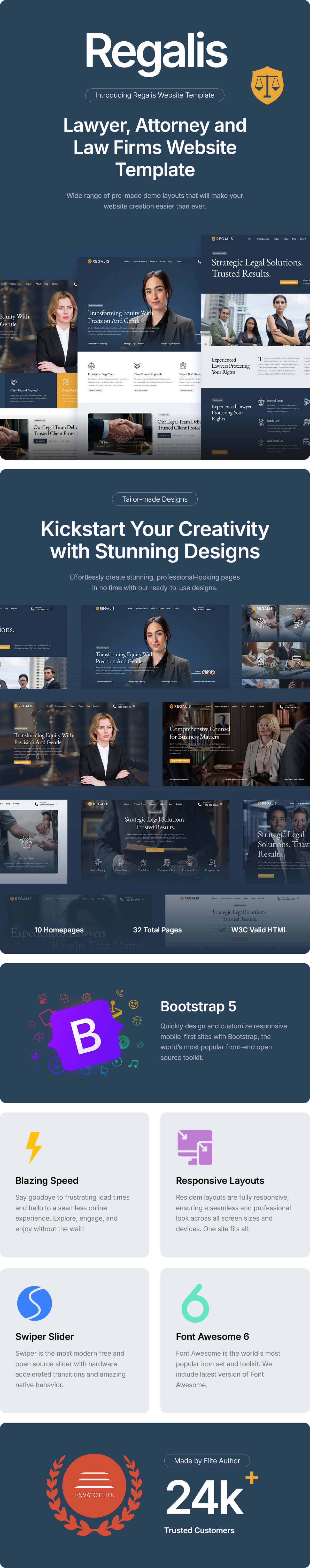 Regalis - Lawyer, Attorney and Law Firms HTML Template