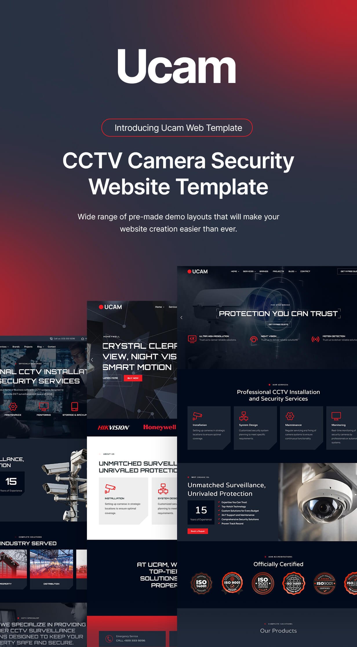 CCTV Security Camera Website Template - Ucam
