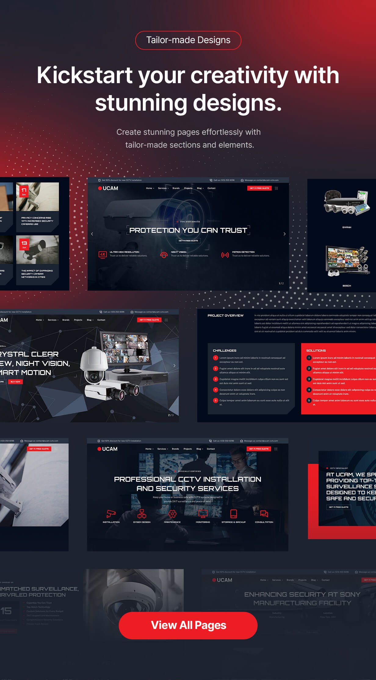 CCTV Security Camera Website Template - Ucam